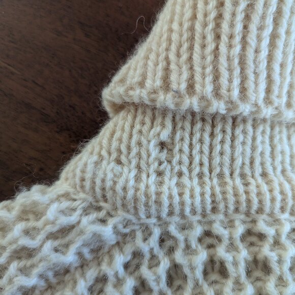 Falcarraugh Classic Irish Wool Shawl Collar Warm Winter Cable Knit Sweater L - Picture 5 of 8